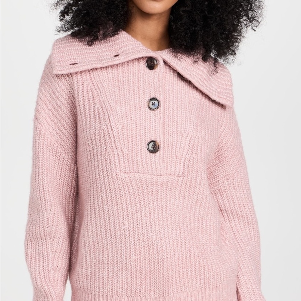 Varley Soft Pink Cowl Neck Sweater